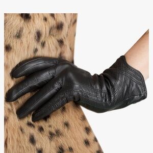NAPPAGLO, genuine leather, soft black flexible gloves stitching detail lined XL